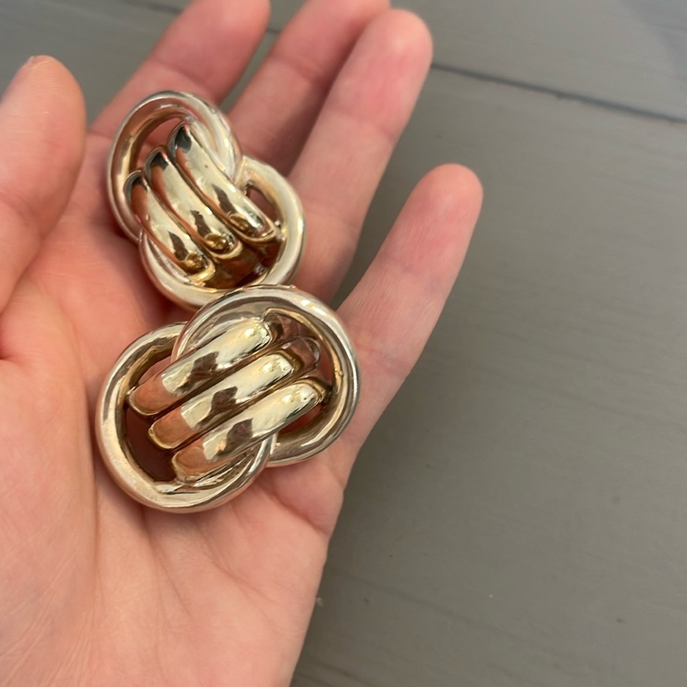 Large sterling silver clip on earrings